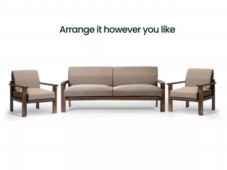 Athena Solid Wood 5 Seater Sofa Set
